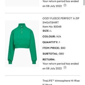 Aritzia TNA Cozy Fleece Perfect 1/4 Zip Sweatshirt